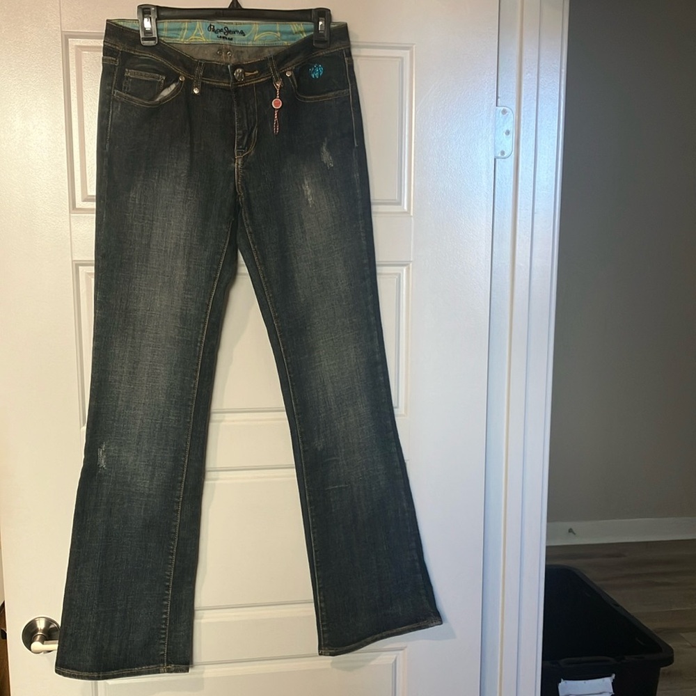 Pepe jeans London distressed embroidered jeans
